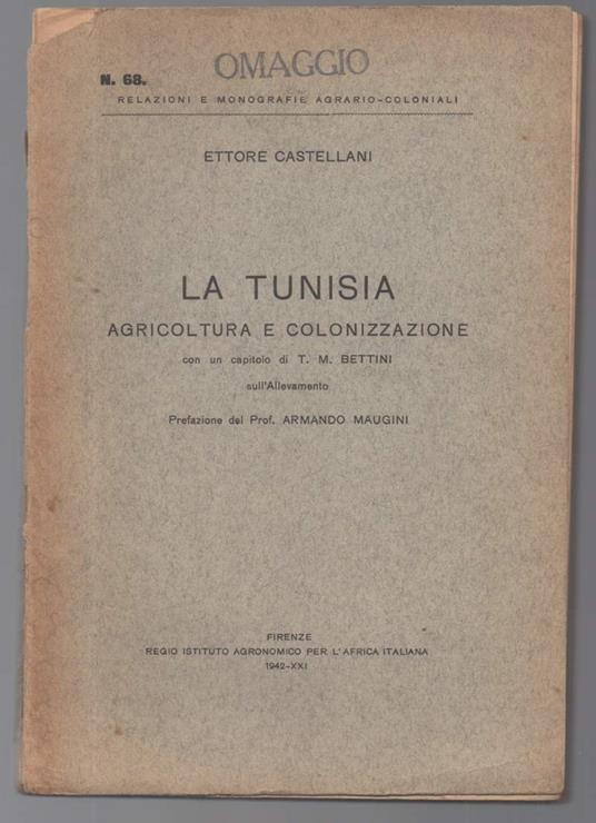 La Tunisia Agricoltura e Colonizzazione - copertina
