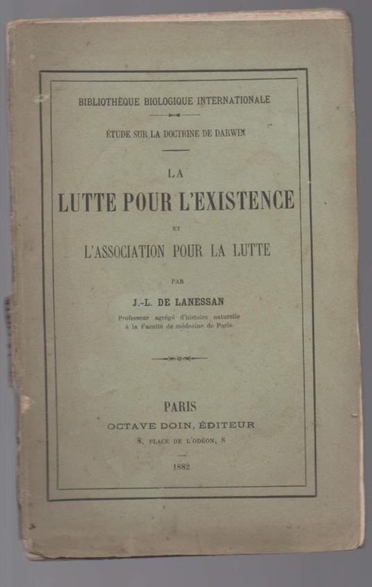 La Lutte Pour L'existence Et L'association Pour La Lutte - copertina