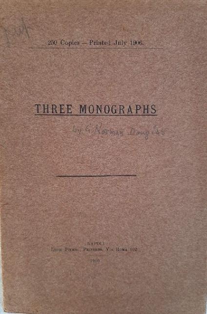 Three Monographs The Lost Literature Of Capri/tiberius/saracens And Corsairs in Capri - copertina