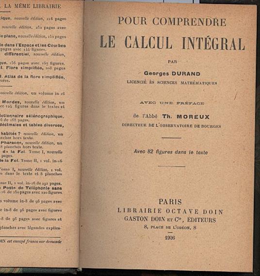 Pour Comprendre Le Calcul Integral/pour Continuer Le Calcul Integral - copertina