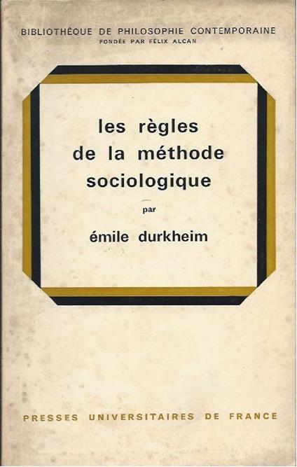 Les Regles De La Methode Sociologique - copertina