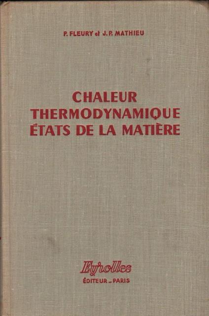 Chaleur Thermodynamique Etats De La Matieres  - copertina