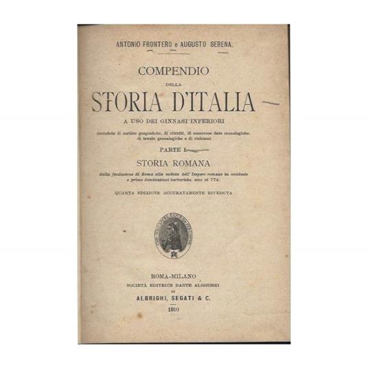 Compendio Della Storia D'italia - a Uso Dei Ginnasi Inferiori - copertina