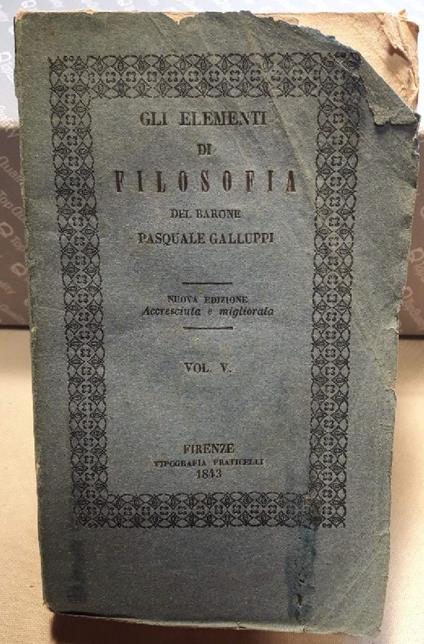 Gli Elementi di Filosofia-vol V -la Filosofia Morale - copertina