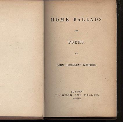 Home Ballads And Poems - copertina