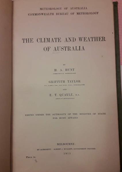 The Climate And Weather Of Australia  - copertina