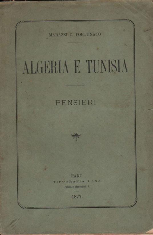 Algeria e Tunisia Pensieri  - copertina