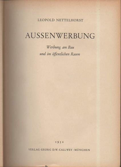 Aussenwerbung-werbung Am Bau Und Im Offentlichen Raum  - copertina