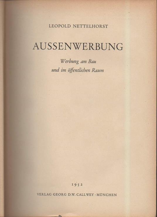 Aussenwerbung-werbung Am Bau Und Im Offentlichen Raum  - copertina