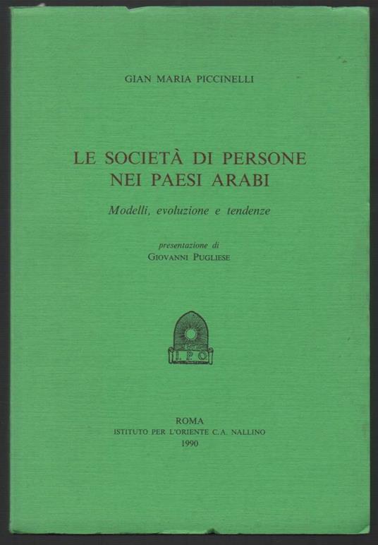 La Societa di Persone Nei Paesi Arabi-modelli, Evoluzione e Tendenze  - copertina