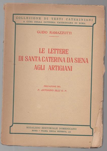 Le Lettere di Santa Caterina da Siena Agli Artigiani - copertina