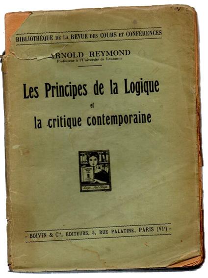 Les Principes De La Logique Et La Critique Contemporaine - copertina