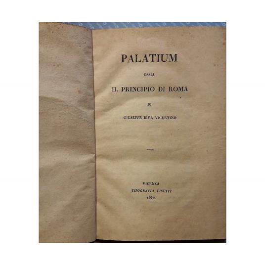 Palatium Ossia Il Principio di Roma - copertina