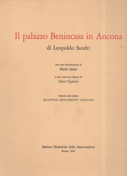 Il Palazzo Benincasa in Ancona  - copertina