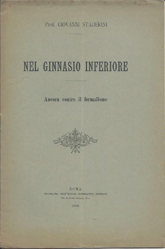 Nel Ginnasio Inferiore - Ancora Contro Il Formalismo  - copertina