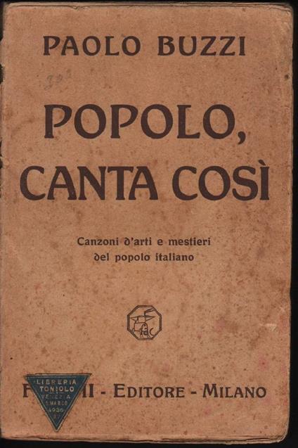 Popolo, Canta Così  - Paolo Buzzi - copertina