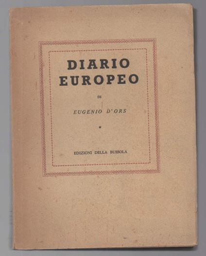 Diario Europeo  - Eugenio D'Ors - copertina