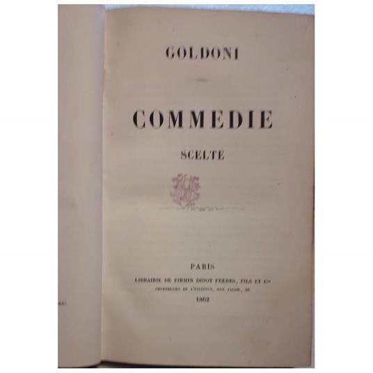 Goldoni -commedie Scelte - Carlo Goldoni - copertina