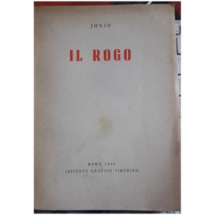 Il Rogo - Furio Jesi - copertina