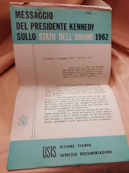 Il Messaggio di Kennedy Sullo Stato Dell'unione 11 Gennaio 1962 - John F. Kennedy - copertina