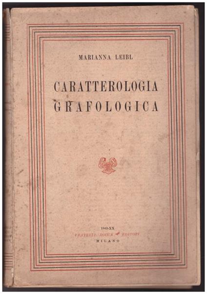 Carattelogia Grafologica - Marianna Leibl - copertina