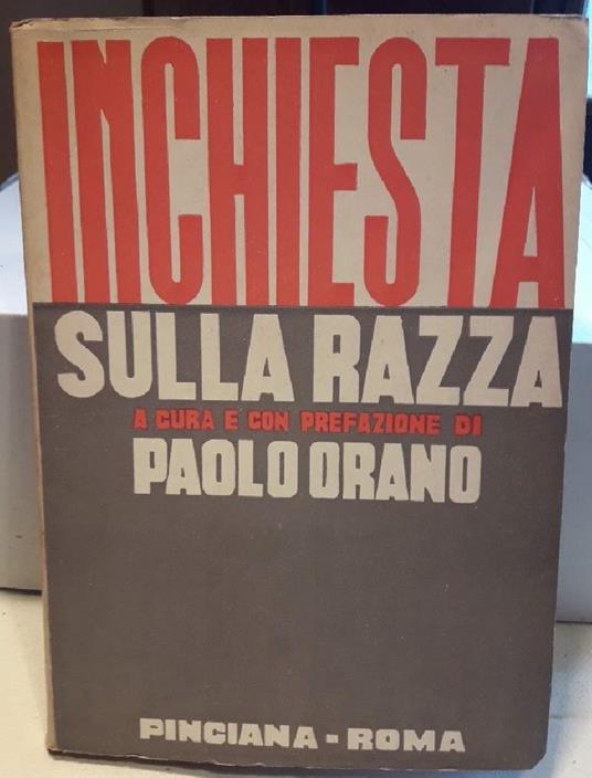 Inchiesta Sulla Razza - Paolo Orano - copertina