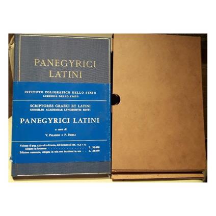 Panegyrici Latini - V. Paladini - copertina
