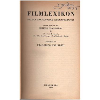 Filmlexicon  - Francesco Pasinetti - copertina