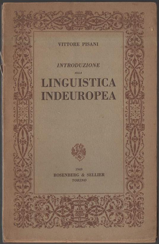 Introduzione Alla Linguistica Indeuropea  - Vittore Pisani - copertina