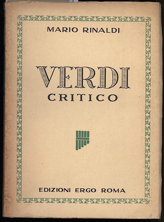 Verdi Critico - Mario Rinaldi - copertina