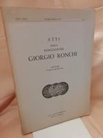 Atti Della Fondazione Giorgio Ronchi