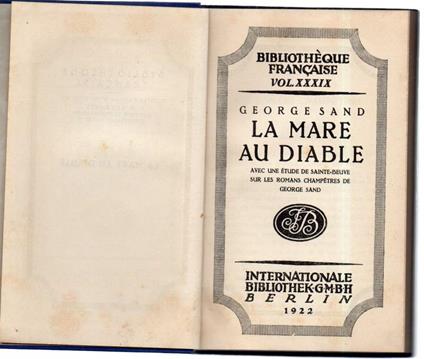 La Mare Au Diable - George Sand - copertina