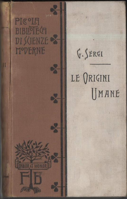 Le Origini Umane  - G. Sergi - copertina