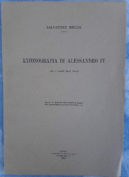 L' iconografia di Alessandro Iv(estratto-  - Salvatore Sibilia - copertina