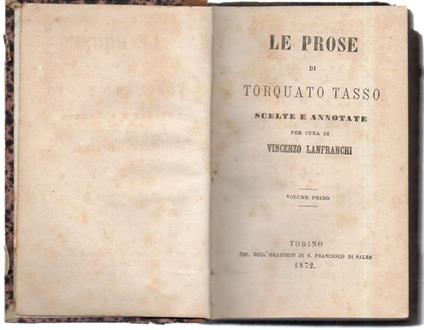 Le Prose di Torquato Tasso - Torquato Tasso - copertina