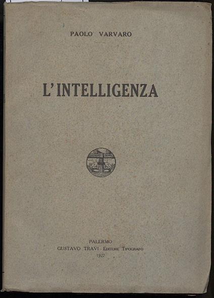 L' intelligenza - Paolo Varvaro - copertina