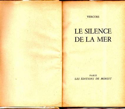 Le Silence De La Mer - Vercors - copertina