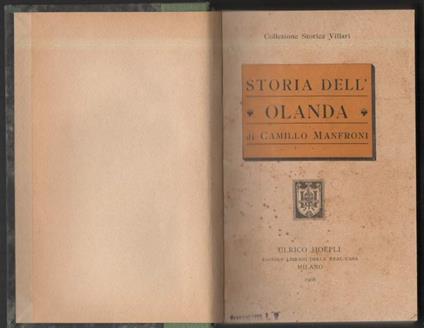 Storia Dell'olanda  - Camillo Manfroni - copertina