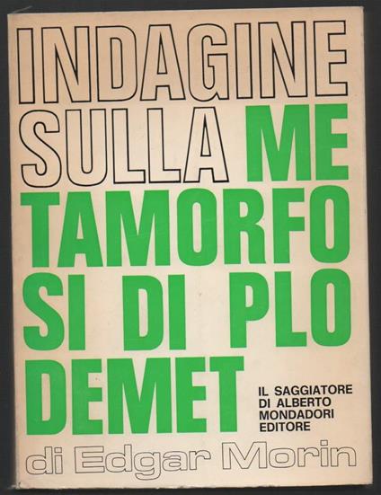 Indagine Sulla Metamorfosi di Plodemet  - Edgar Morin - copertina