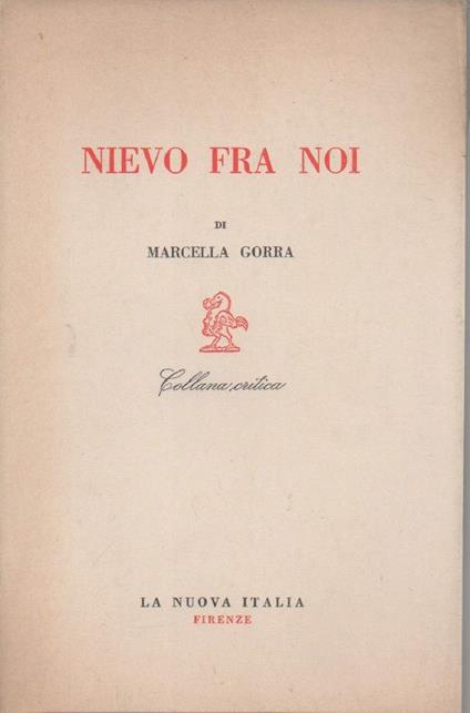 Nievo fra Noi  - Marcella Gorra - copertina