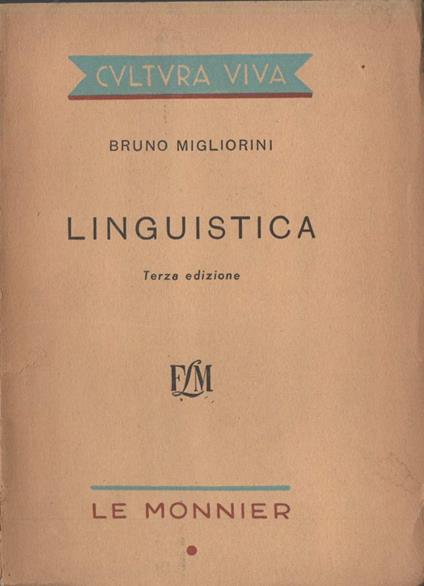 Linguistica  - Bruno Migliorini - copertina