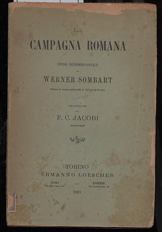 La Campagna Romana - Werner Sombart - copertina