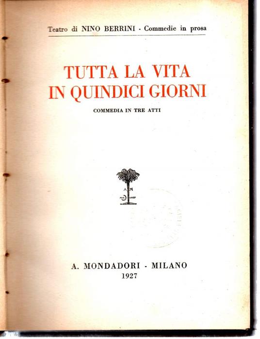 Tutta La Vita in Quindici Giorni - Nino Berrini - copertina