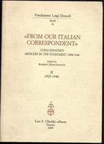 From Our Italian Correspondent-voll Ii- 1925-1946