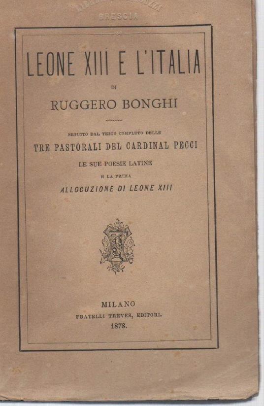 Leone Xiii e L'italia  - Ruggero Bonghi - copertina