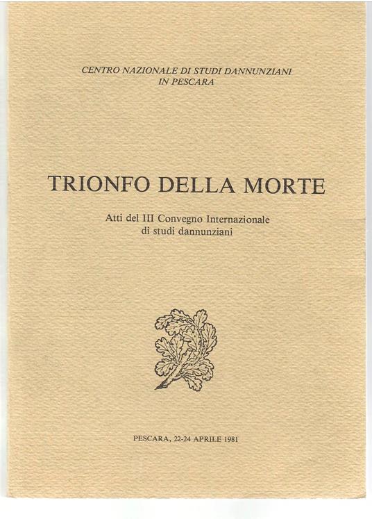 Trionfo della Morte - copertina