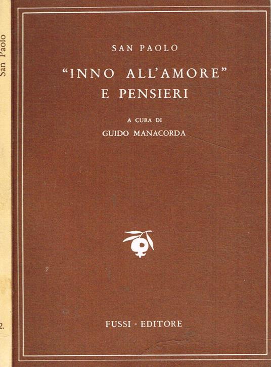 Inno all'amore e pensieri - Paolo (san) - copertina