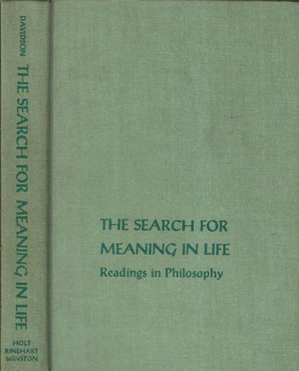 The search for meaning in life - Robert Davidsohn - copertina