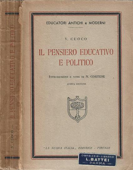 Il pensiero educativo e politico - Vincenzo Cuoco - copertina