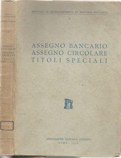 Assegno bancario - Assegno circolare - Titoli speciali - copertina